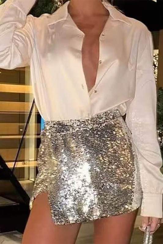 FULL SEQUINS MINI SKIRT