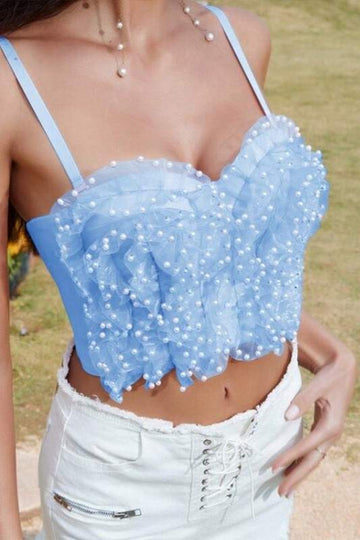 PEARLS CORSET BUSTIER TOP