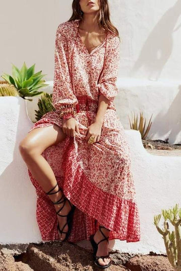FLORAL LONG SLEEVES SKIRT SET