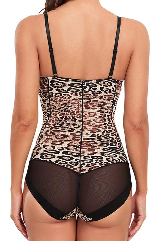 LEOPARD PRINT CAMISOLE BODYSUIT TOP