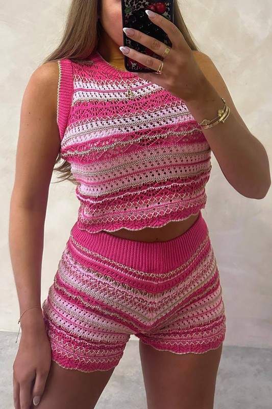 CROCHET TANKAND SHORTS SET