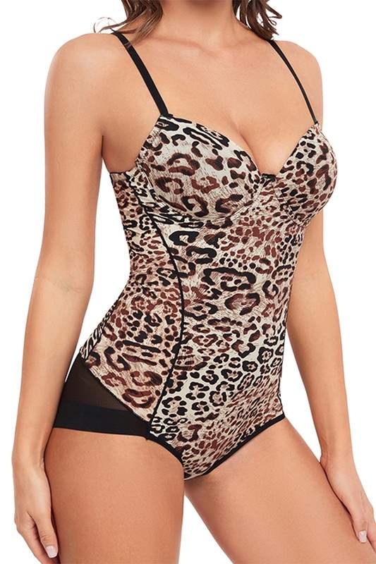 LEOPARD PRINT CAMISOLE BODYSUIT TOP