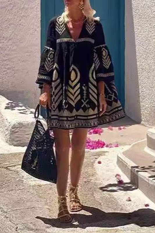 BOHO CHIC EMBROIDERED DRESS