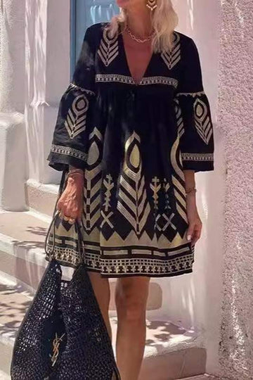 BOHO CHIC EMBROIDERED DRESS