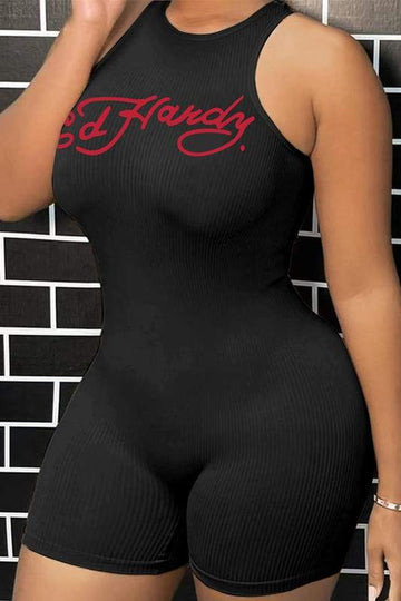 Ed Hardy Ribbed Romper for Women