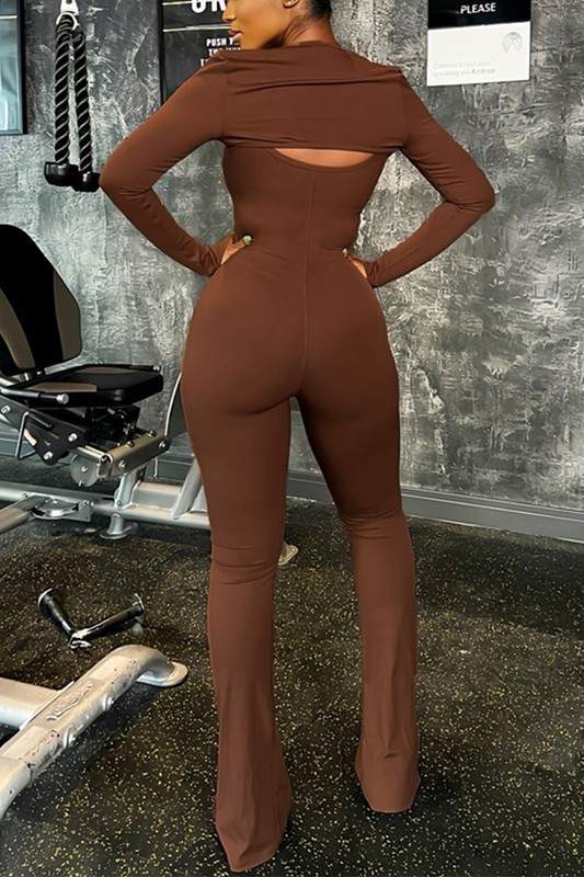 LONG SLEEVE SHRUG AND BODYCON JUMPSUIT SET