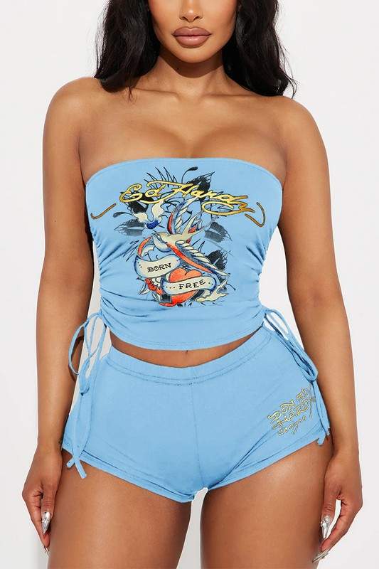 GRAPHIC TUBE AND SHORTS SET