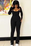 LONG SLEEVE SHRUG AND BODYCON JUMPSUIT SET