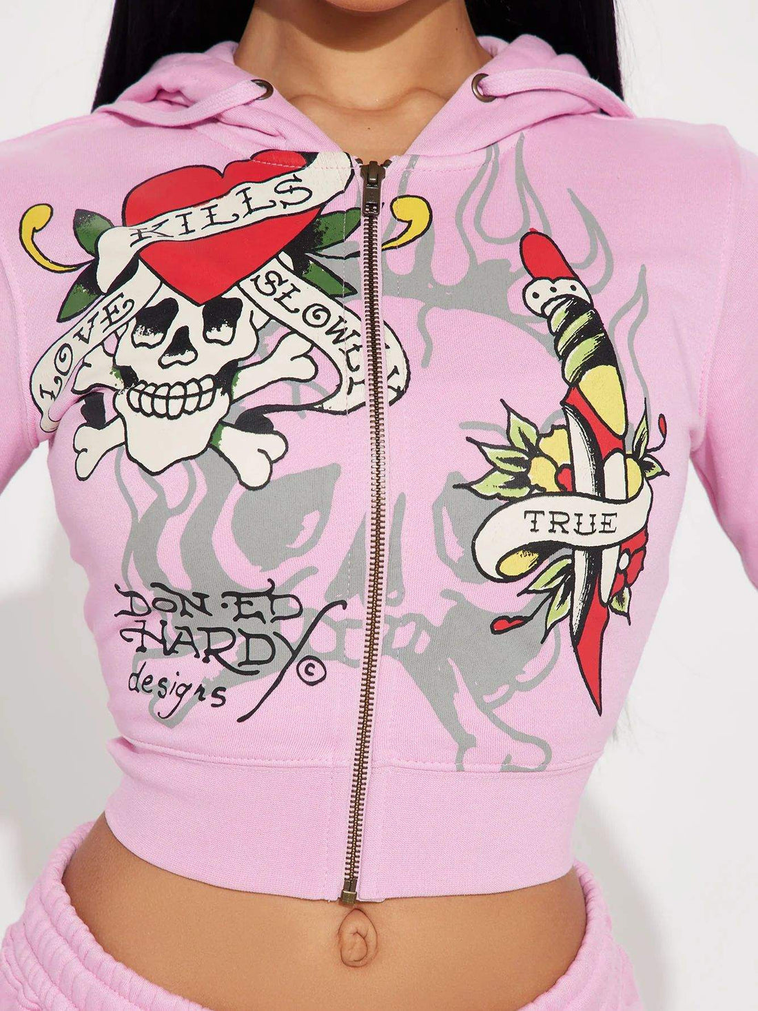 Graphic Skull Print Zip-Up Hoodie