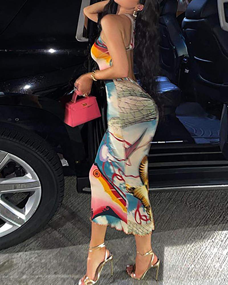 Designer Inspired Halter Dress, Elegant Look