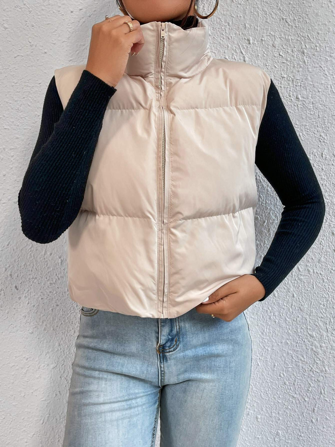 ZIP UP PUFFER VEST COAT