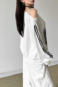 STAR ATHLETE OFF SHOULDER SWEATSHIRT