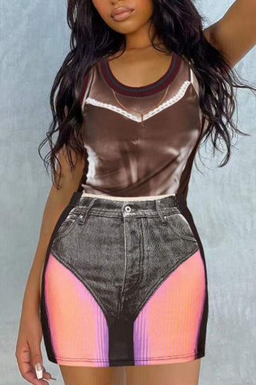GRAPHIC CASUAL SKIRT