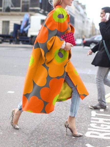 SPRING SPOTLONG BELL SLEEVE COAT LOOSE WINDBREAKER WOMEN