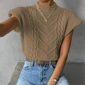 CUSTOM SPRING FASHION SWEATER OUTER WEAR TWIST HIGH COLLAR VEST WOMEN