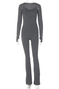 LONG SLEEVE SHRUG AND BODYCON JUMPSUIT SET