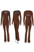 LONG SLEEVE SHRUG AND BODYCON JUMPSUIT SET