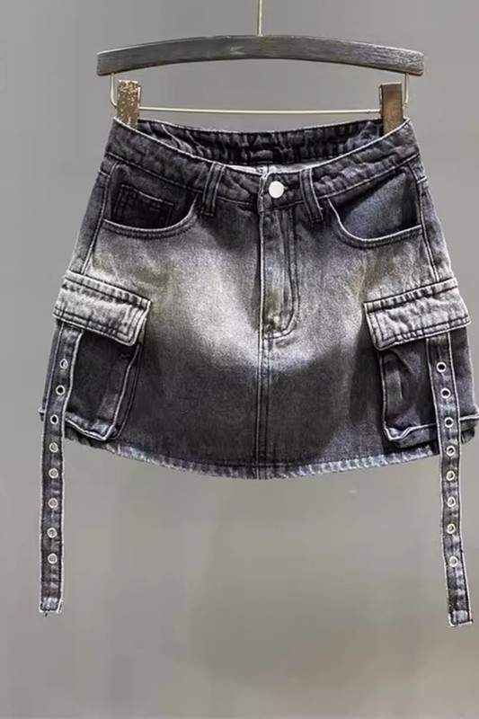 HIGH WAIST PATCHWORK MINI SKIRT