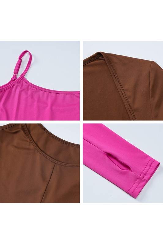 LONG SLEEVE SHRUG AND BODYCON JUMPSUIT SET
