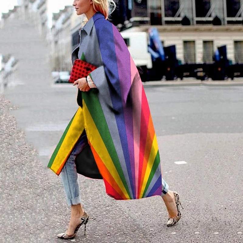 SPRING SPOTLONG BELL SLEEVE COAT LOOSE WINDBREAKER WOMEN