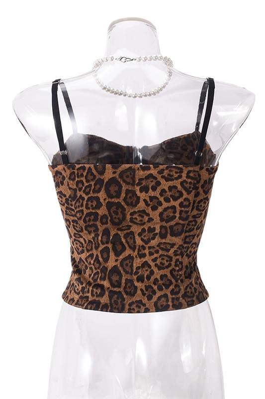 LEOPARD PRINT CORSET CAMI TOP