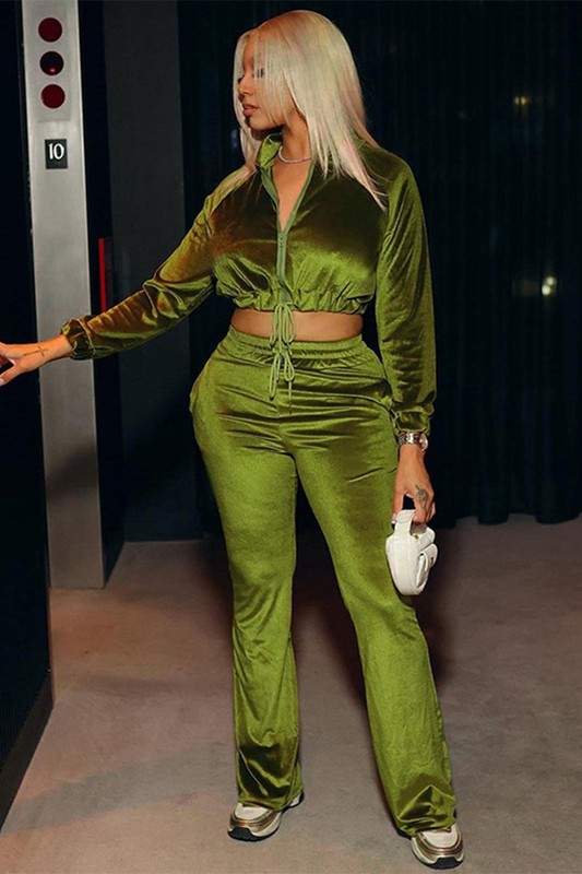 VELOUR JACKET TRACKSUIT SET