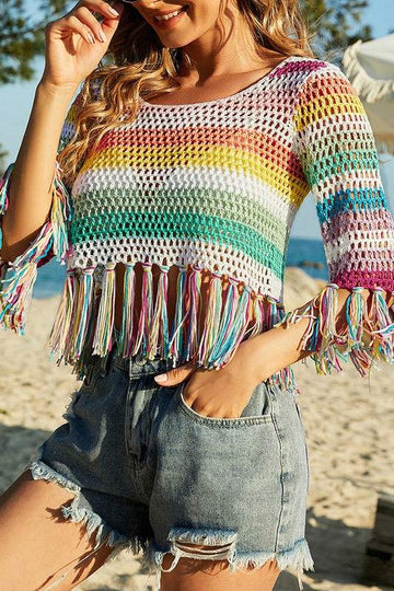 CROCHET CROP SHIRT