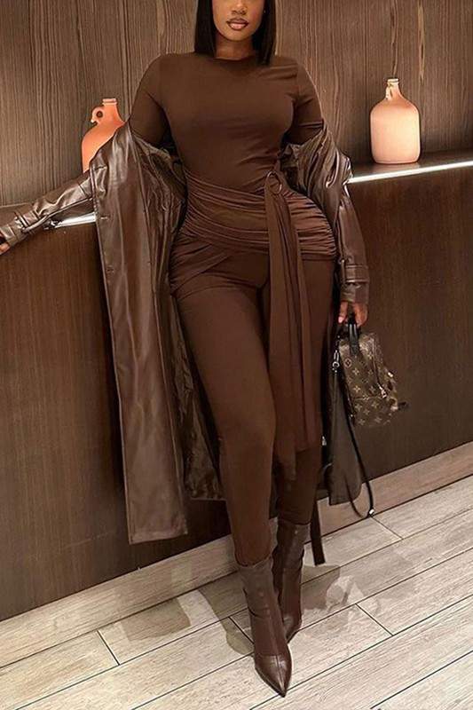 WRAPPED RUCHED JUMPSUIT