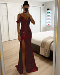 SPRING SLING SEQUIN SPLIT DRESS INS LEISURE LOOSE PARTY DRESS