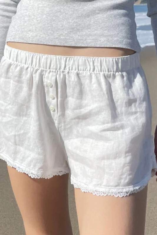 ELASTIC WAISTBAND LOOSE SHORTS