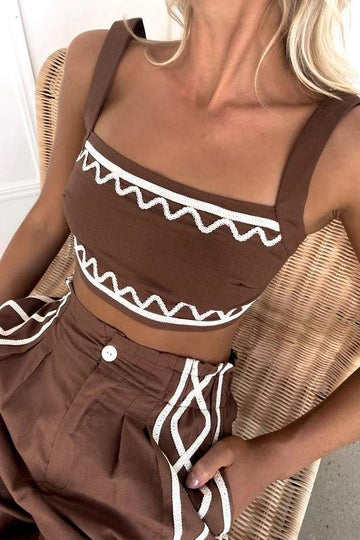 SQUARE NECK TOP PANTS SET